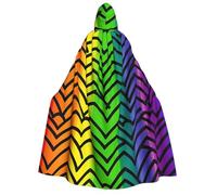 BYPPJGH Halloween Hooded Cape For Adult Gay Pride Rainbow Pattern Full Length Cape Cloak Halloween Christmas Cosplay Costume For Men And Women