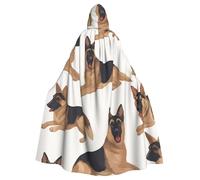 BYPPJGH Halloween Hooded Cape For Adult German Shepherd Full Length Cape Cloak Halloween Christmas Cosplay Costume For Men And Women