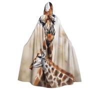 BYPPJGH Halloween Hooded Cape For Adult Giraffe Full Length Cape Cloak Halloween Christmas Cosplay Costume For Men And Women