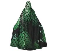 BYPPJGH Halloween Hooded Cape For Adult Green Snakeskin Full Length Cape Cloak Halloween Christmas Cosplay Costume For Men And Women