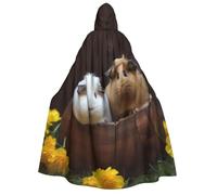 BYPPJGH Halloween Hooded Cape For Adult Guinea Pigs Full Length Cape Cloak Halloween Christmas Cosplay Costume For Men And Women