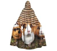 BYPPJGH Halloween Hooded Cape For Adult Guinea Pigs Full Length Cape Cloak Halloween Christmas Cosplay Costume For Men And Women