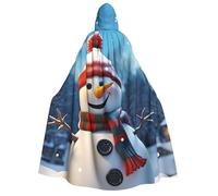 BYPPJGH Halloween Hooded Cape For Adult Happy Snowman Full Length Cape Cloak Halloween Christmas Cosplay Costume For Men And Women
