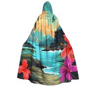 BYPPJGH Halloween Hooded Cape For Adult Hello Hawaii Full Length Cape Cloak Halloween Christmas Cosplay Costume For Men And Women