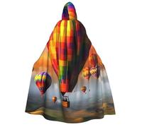 BYPPJGH Halloween Hooded Cape For Adult Hot Air Balloons Full Length Cape Cloak Halloween Christmas Cosplay Costume For Men And Women