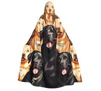 BYPPJGH Halloween Hooded Cape For Adult Labrador Retriever Dogs Full Length Cape Cloak Halloween Christmas Cosplay Costume For Men And Women