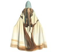 BYPPJGH Halloween Hooded Cape For Adult Little Elephant On Tree Full Length Cape Cloak Halloween Christmas Cosplay Costume For Men And Women