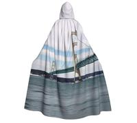 BYPPJGH Halloween Hooded Cape For Adult Mackinac Suspension Bridge Full Length Cape Cloak Halloween Christmas Cosplay Costume For Men And Women
