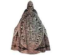 BYPPJGH Halloween Hooded Cape For Adult Mayan Calendar End Of The World Full Length Cape Cloak Halloween Christmas Cosplay Costume For Men And Women