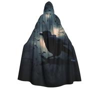 BYPPJGH Halloween Hooded Cape For Adult Night Crow Full Length Cape Cloak Halloween Christmas Cosplay Costume For Men And Women