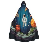 BYPPJGH Halloween Hooded Cape For Adult Outer Space Rocket Astronaut Full Length Cape Cloak Halloween Christmas Cosplay Costume For Men And Women