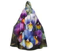 BYPPJGH Halloween Hooded Cape For Adult Pansy Perfection Full Length Cape Cloak Halloween Christmas Cosplay Costume For Men And Women