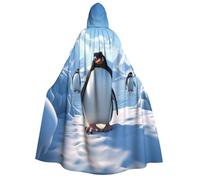 BYPPJGH Halloween Hooded Cape For Adult Penguin Antarctica Ice Full Length Cape Cloak Halloween Christmas Cosplay Costume For Men And Women