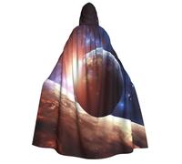 BYPPJGH Halloween Hooded Cape For Adult Planets In Space Background Full Length Cape Cloak Halloween Christmas Cosplay Costume For Men And Women