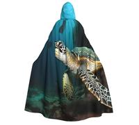BYPPJGH Halloween Hooded Cape For Adult Sea Turtle Full Length Cape Cloak Halloween Christmas Cosplay Costume For Men And Women