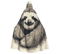 BYPPJGH Halloween Hooded Cape For Adult Sloth My Spirit Animal Full Length Cape Cloak Halloween Christmas Cosplay Costume For Men And Women