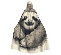 BYPPJGH Halloween Hooded Cape For Adult Sloth My Spirit Animal Full Length Cape Cloak Halloween Christmas Cosplay Costume For Men And Women
