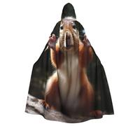 BYPPJGH Halloween Hooded Cape For Adult Squirrel Funny Animal Full Length Cape Cloak Halloween Christmas Cosplay Costume For Men And Women