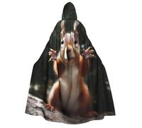 BYPPJGH Halloween Hooded Cape For Adult Squirrel Funny Animal Full Length Cape Cloak Halloween Christmas Cosplay Costume For Men And Women