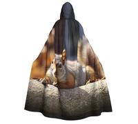 BYPPJGH Halloween Hooded Cape For Adult Squirrel Just Laying Full Length Cape Cloak Halloween Christmas Cosplay Costume For Men And Women