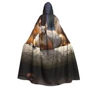 BYPPJGH Halloween Hooded Cape For Adult Squirrel Just Laying Full Length Cape Cloak Halloween Christmas Cosplay Costume For Men And Women