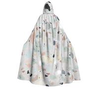 BYPPJGH Halloween Hooded Cape For Adult Terrazzo Marble Pastel Full Length Cape Cloak Halloween Christmas Cosplay Costume For Men And Women
