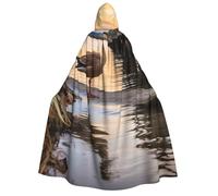 BYPPJGH Halloween Hooded Cape For Adult Wild Goose By The Bridge Full Length Cape Cloak Halloween Christmas Cosplay Costume For Men And Women