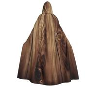 BYPPJGH Halloween Hooded Cape For Adult Wood Grain Full Length Cape Cloak Halloween Christmas Cosplay Costume For Men And Women