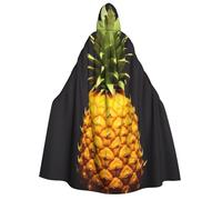 BYPPJGH Halloween Hooded Cape For Adult Yellow Pineapple Full Length Cape Cloak Halloween Christmas Cosplay Costume For Men And Women