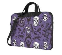 BYPPJGH Horror Pattern On Purple Background Laptop Shoulder Bag For Men Women Briefcase Messenger Bag W/Strap Handle Waterproof Laptop Sleeve Bag 13 Inch