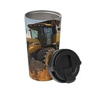 BYPPJGH Insulated Coffee Mug 17oz with Lid Hidden Carry Loop Stainless Steel Coffee Travel Mug Farm Tractor Harvest Coffee Tumbler Coffe Cup for Men Women