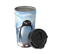 BYPPJGH Insulated Coffee Mug 17oz with Lid Hidden Carry Loop Stainless Steel Coffee Travel Mug Penguin Antarctica Ice Coffee Tumbler Coffe Cup for Men Women