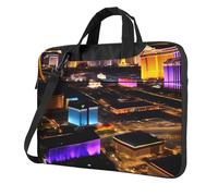 BYPPJGH Las Vegas Night View Laptop Shoulder Bag For Men Women Briefcase Messenger Bag W/Strap Handle Waterproof Laptop Sleeve Bag 13 Inch