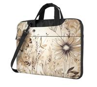 BYPPJGH Lines Of Flowers Laptop Shoulder Bag For Men Women Briefcase Messenger Bag W/Strap Handle Waterproof Laptop Sleeve Bag 14 Inch