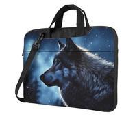BYPPJGH Lonely Wolf Laptop Shoulder Bag For Men Women Briefcase Messenger Bag W/Strap Handle Waterproof Laptop Sleeve Bag 15.6 Inch
