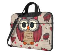 BYPPJGH Love Owl Laptop Shoulder Bag For Men Women Briefcase Messenger Bag W/Strap Handle Waterproof Laptop Sleeve Bag 14 Inch