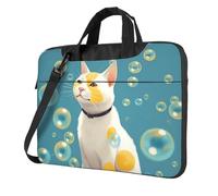 BYPPJGH Many Bubbles And A Cat Laptop Shoulder Bag For Men Women Briefcase Messenger Bag W/Strap Handle Waterproof Laptop Sleeve Bag 14 Inch