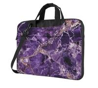 BYPPJGH Marble Purple Laptop Shoulder Bag For Men Women Briefcase Messenger Bag W/Strap Handle Waterproof Laptop Sleeve Bag 14 Inch