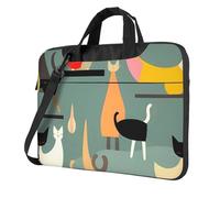 BYPPJGH Mid-Century Modern Art Cats Laptop Shoulder Bag For Men Women Briefcase Messenger Bag W/Strap Handle Waterproof Laptop Sleeve Bag 15.6 Inch