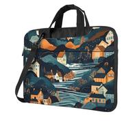 BYPPJGH Mountains And Houses Laptop Shoulder Bag For Men Women Briefcase Messenger Bag W/Strap Handle Waterproof Laptop Sleeve Bag 13 Inch