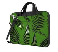 BYPPJGH Natural Plant Silhouette Fern Leaves Laptop Shoulder Bag For Men Women Briefcase Messenger Bag W/Strap Handle Waterproof Laptop Sleeve Bag 14 Inch