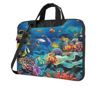 BYPPJGH Ocean Tropical Fish Coral Undersea World Laptop Shoulder Bag For Men Women Briefcase Messenger Bag W/Strap Handle Waterproof Laptop Sleeve Bag 15.6 Inch