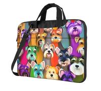 BYPPJGH Oil Cute Schnauzer Dogs Laptop Shoulder Bag For Men Women Briefcase Messenger Bag W/Strap Handle Waterproof Laptop Sleeve Bag 13 Inch