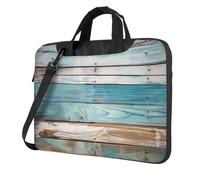 BYPPJGH Old Blue Color Wooden Plank Laptop Shoulder Bag For Men Women Briefcase Messenger Bag W/Strap Handle Waterproof Laptop Sleeve Bag 13 Inch