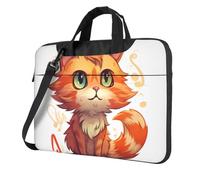BYPPJGH Orange Cat Laptop Shoulder Bag For Men Women Briefcase Messenger Bag W/Strap Handle Waterproof Laptop Sleeve Bag 13 Inch