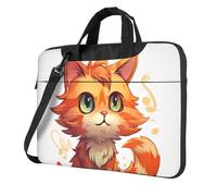 BYPPJGH Orange Cat Laptop Shoulder Bag For Men Women Briefcase Messenger Bag W/Strap Handle Waterproof Laptop Sleeve Bag 14 Inch