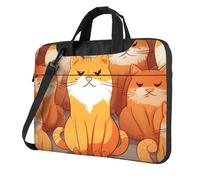 BYPPJGH Orange Cats Laptop Shoulder Bag For Men Women Briefcase Messenger Bag W/Strap Handle Waterproof Laptop Sleeve Bag 13 Inch