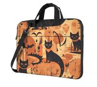 BYPPJGH Orange Vibrant Nightmare Laptop Shoulder Bag For Men Women Briefcase Messenger Bag W/Strap Handle Waterproof Laptop Sleeve Bag 14 Inch