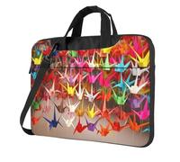 BYPPJGH Origami Paper Cranes Laptop Shoulder Bag For Men Women Briefcase Messenger Bag W/Strap Handle Waterproof Laptop Sleeve Bag 15.6 Inch