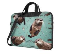 BYPPJGH Otters Laptop Shoulder Bag For Men Women Briefcase Messenger Bag W/Strap Handle Waterproof Laptop Sleeve Bag 13 Inch